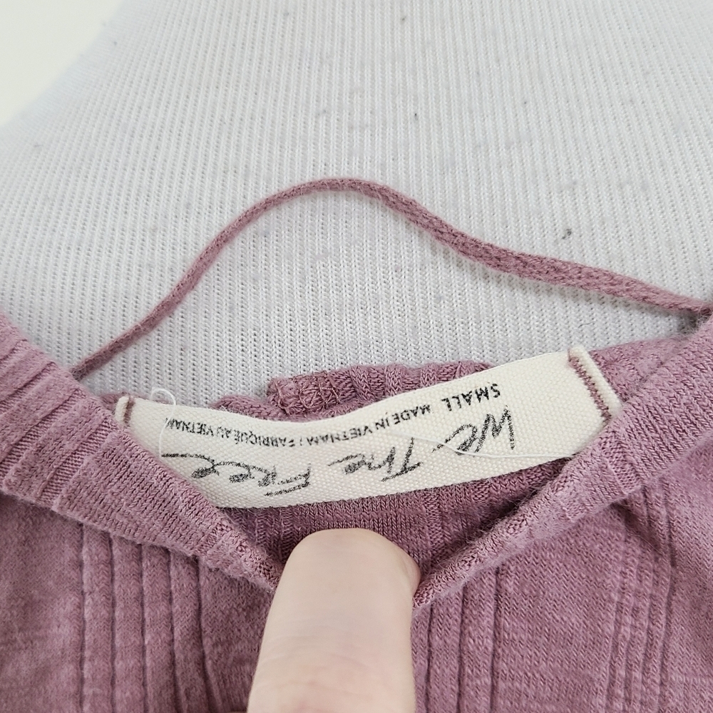Free People Big Sur long sleeve top tie-dye purple tee women's size Small - Picture 6 of 8